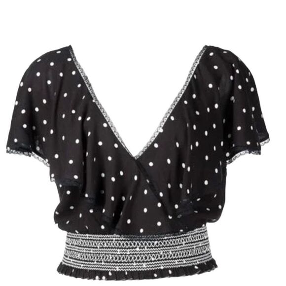 Alice + OLIVIA
Reese Ruffle Trim Dainty Crop Top Black White XL Mothers Day NEW - Picture 1 of 10